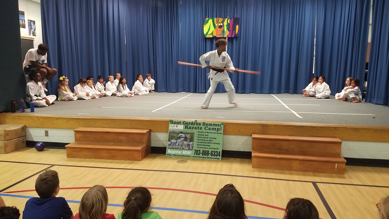 Bo staff kata on stage