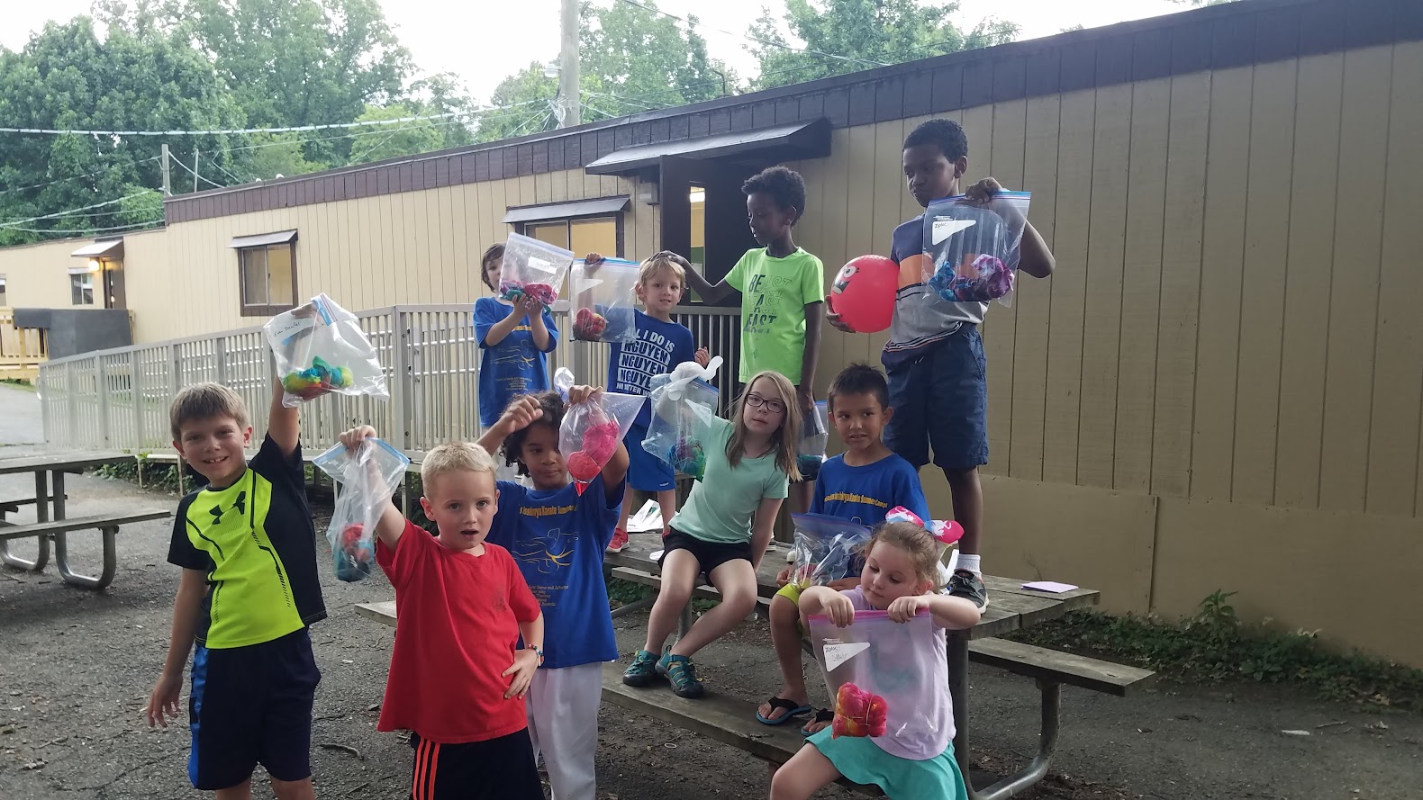 Tie-dye bags celebration photo
